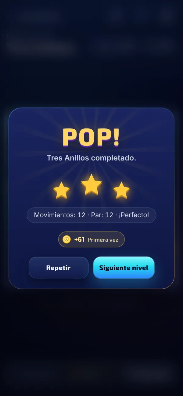 Nivel 44 completado: tres estrellas