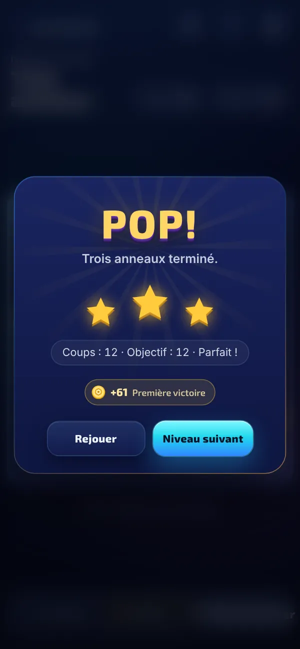 Niveau 44 terminé : trois étoiles
