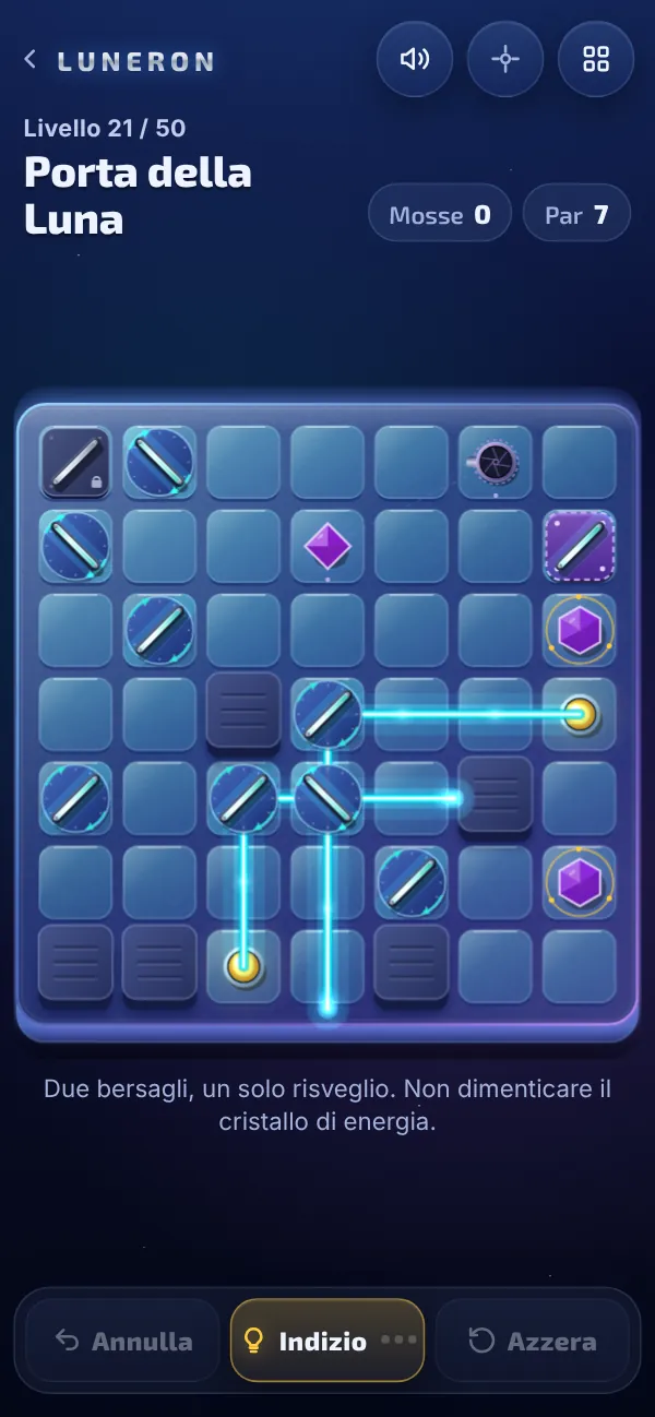 Livello 21: due bersagli e uno specchio mobile